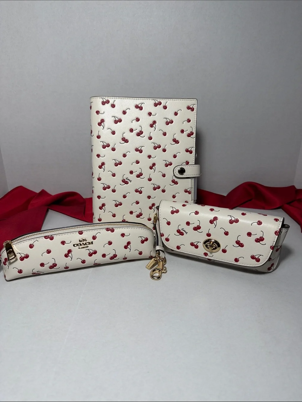 Coach notebook cherry